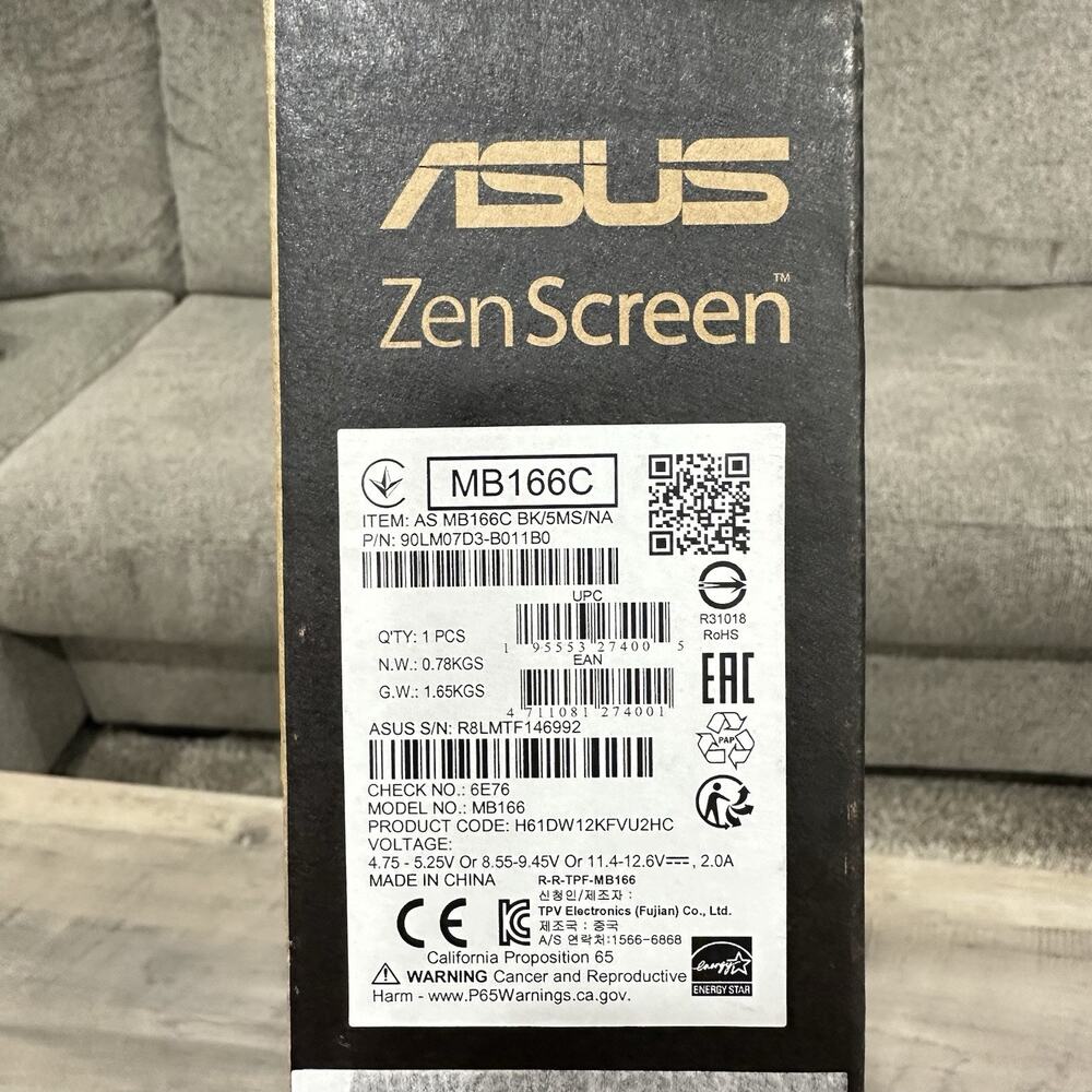 ASUS ZenScreen 15.6 1080P Portable USB Monitor (MB166C) - Full HD, IPS - Picture 9 of 11